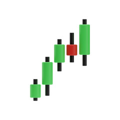 bull market candle stick, 3d rendering