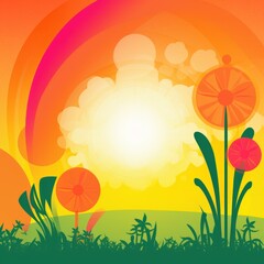 Artistic Abstract Summer Theme Background