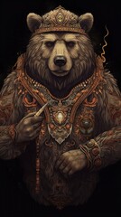 Wild Ink: Embracing Nature's Spirit - The Majestic Bear with Tribal Tattoos