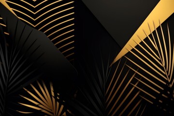 Black and Gold 3D Summer Abstract Background