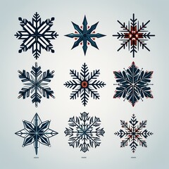 Fototapeta premium Winter's Whimsical Snowflake Doodles A Vector Image Celebrating Love