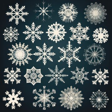 Winter's Whimsical Snowflake Doodles A Vector Image Celebrating Love