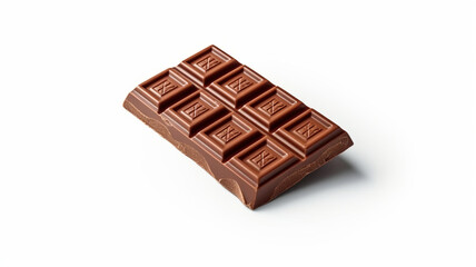 photograph of Chocolate bar isolated on white background macro lens realistic studio lighting.generative ai
