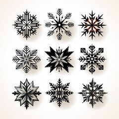 Obraz premium Winter's Whimsical Snowflake Doodles A Vector Image Celebrating Love