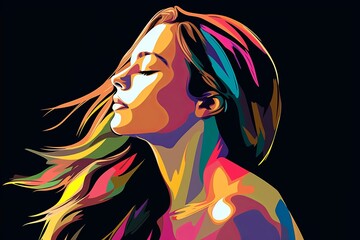 Naklejka premium Bold Sleek Graphical Minimalist Female Profile Design