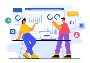 Businesspeople discussing the business plan, Business meeting, People at presentation conference, Project strategy, Business people working together,