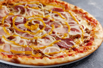 italian pizza on the dark background