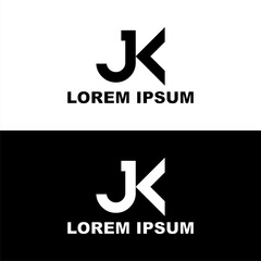 Creative, simple and elegant Initial letter JK logo template in flat design monogram illustration