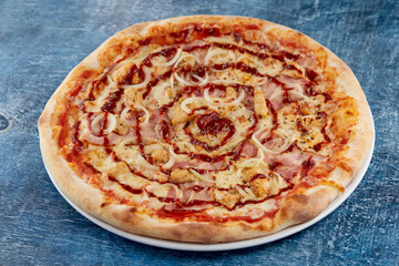 italian pizza on the dark background