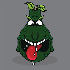 fruit icon logo mascot design with various unique expressions