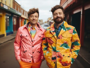 Fototapeta premium Embracing Love and Diversity: Happy LGBT People, Symbols of Inclusivity, and the Beauty of Man and Woman
