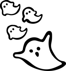 Halloween Cute Ghost Outline 