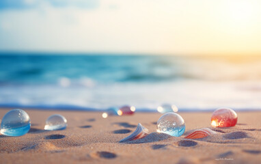 Summer beach background shot in bokeh style
