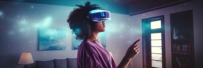 Photo of a woman using VR Technology 