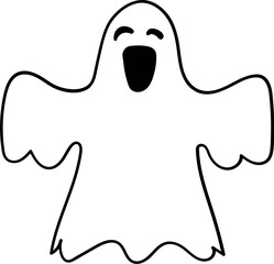 Halloween Ghost Outline