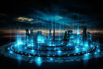 Big data consuming the Earth. New Technology and Environment concept.