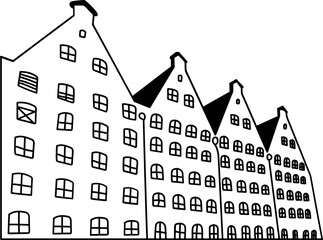 Halloween Haunted House Outline