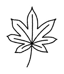 もみじ・紅葉・秋の植物／手書き線画ベクターイラスト