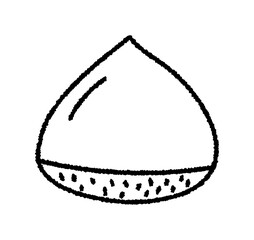 クリの手書き線画ベクターイラスト／秋の植物