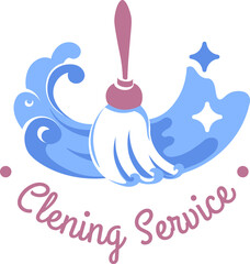 Cleaning service label or emblem for companies