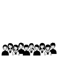 シンプルな学生たち　イラスト
