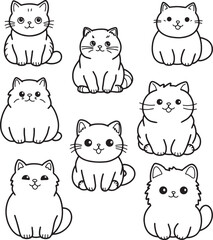 Cute Cat animal pet hand draw