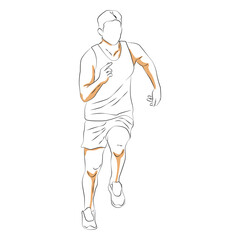 Fototapeta na wymiar sketch of a man running