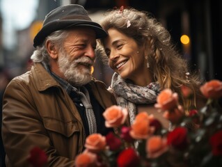 Obraz premium Cherishing the Golden Years: Old People Love and Enjoy Life