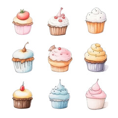 set of cupcakes