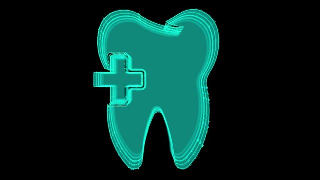 Digital Animation of Teeth icon. Concept of Dental care, dentist clinic, stomatology medicine. Dentist white toothpaste, teeth freshness Medical Dentist Tool. Dentistry, Healthcare, Hygiene