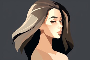 Cute Bold Graphical Minimalistic Female Profile Design