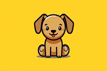 Cute Dog Graphic Illustration Isolated on a Monochrome Background