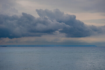 Fototapeta premium Beautiful view of sea with stormy clouds