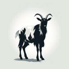 Goat simple illustration logo, AI generated Image