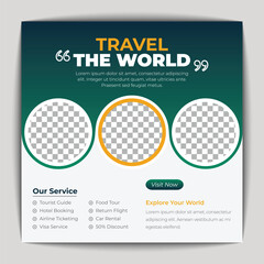 Travel holiday vacation or social media post banner