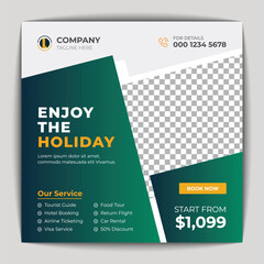 Travel holiday vacation or social media post banner