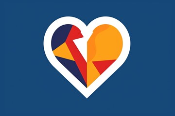 Fototapeta premium Diverse and Unique Minimalistic Sleek and Defined Heart Design Graphic