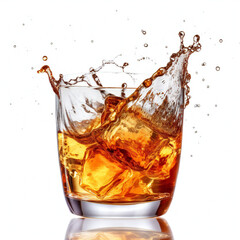 Glass of frozen cocktail with cola. 3D illustration digital art design, generative AI