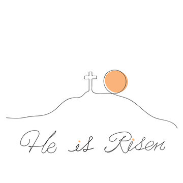 Happy Easter Sunday theme line art, vector , illustration. 