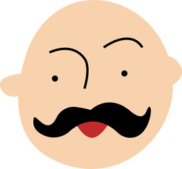 illustration of uncle face with mustache
