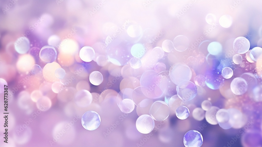 Poster Generative AI : Abstract colorful Lavender and Pearl White bokeh light background. Vector illustration