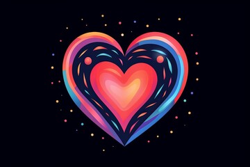 Diverse and Unique Minimalistic Sleek and Defined Heart Design Graphic