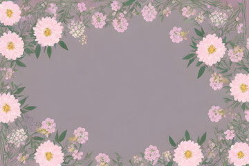 Obraz na płótnie Canvas Watercolor spring flowers border Generative AI