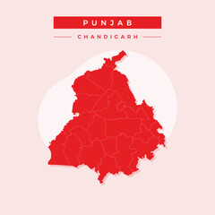 National map of Punjab, Punjab map vector, illustration vector of Punjab Map.