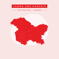 National map of Jammu and Kashmir, Jammu and Kashmir map vector, illustration vector of Jammu and Kashmir Map.