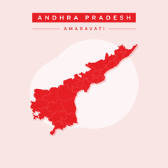 National map of Andhra Pradesh, Andhra Pradesh map vector, illustration vector of Andhra Pradesh Map.