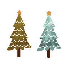 christmass tree vector white background