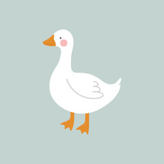 cute goose illustration vector background - 628776742
