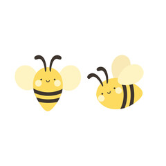 cute bee vector white background - 628776754