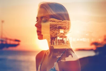 Double Exposure Summer Themed Portrait of a Woman © AberrantRealities